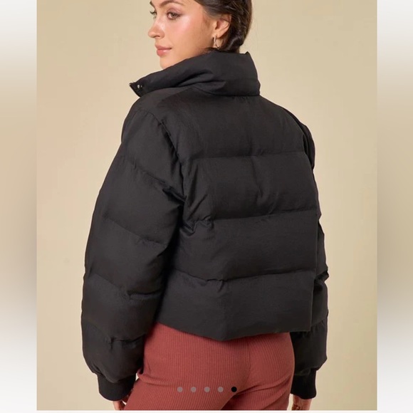 Blue Blush Puffer Crop Jacket - Picture 9 of 17